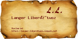 Langer Liberátusz névjegykártya